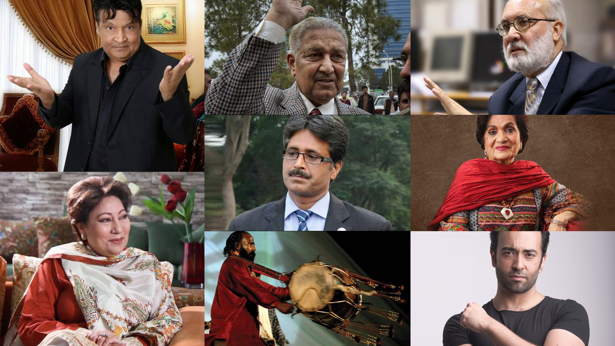 The combination of file photos shows famous Pakistanis who passed away in 2021. (Photo courtesy: AP, social media)