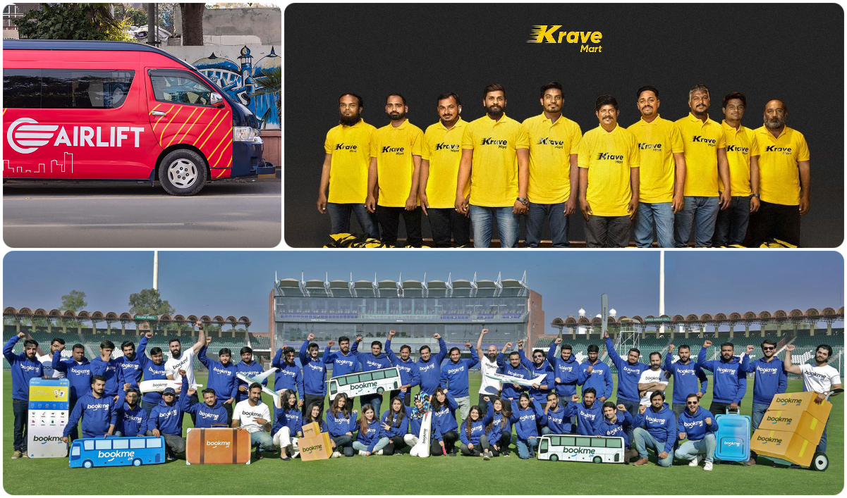 This combination of photos shows Pakistani startups flourished in the year 2021. (Photo courtesy: Social media)