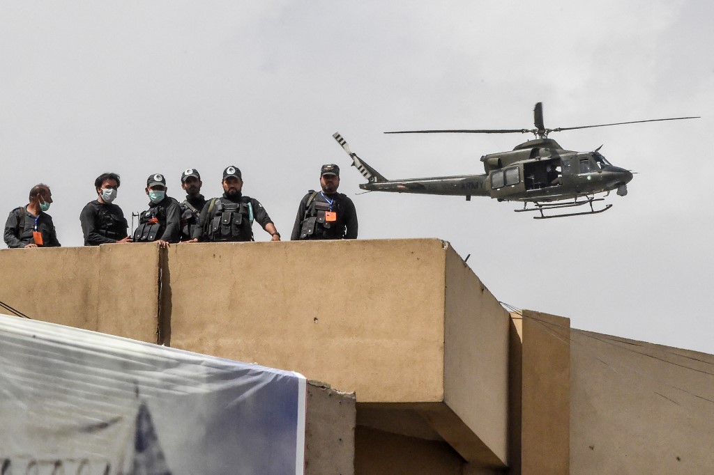 Pakistani security personnel monitor a procession in Quetta, Balochistan on August 30, 2020. (AFP/File)