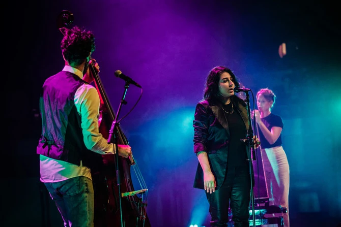Musician Arooj Aftab (2nd from R) performs at Grote Zaal of TivoliVredenburg in Netherlands on Nov 12, 2021. (Photo courtesy: Social Media)
