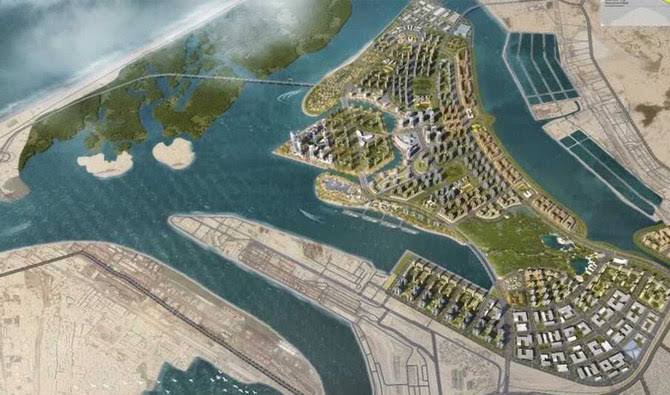 An aerial view of comprehensive plan of Karachi coastal development zone, part of the China Pakistan Economic Corridor. (Ministry of Maritime Affairs)