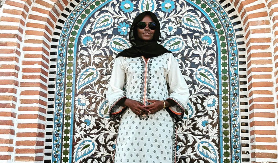 Oscar-winning Hollywood actress Lupita Nyong’o posing for a photo in Karachi Pakistan on Feb 27, 2022. (Photo Courtesy: Lupita Nyong’o Instagram)