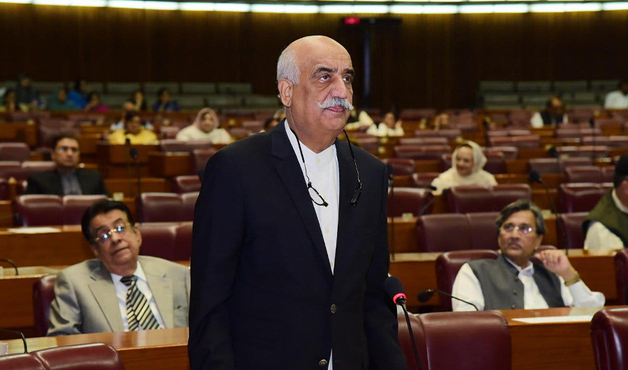 Senior Pakistan Peoples Party (PPP) leader, Syed Khursheed Ahmed Shah speaks in the national assembly, Islamabad on January 10, 2022. (Syed Khursheed Shah/ Facebook)
