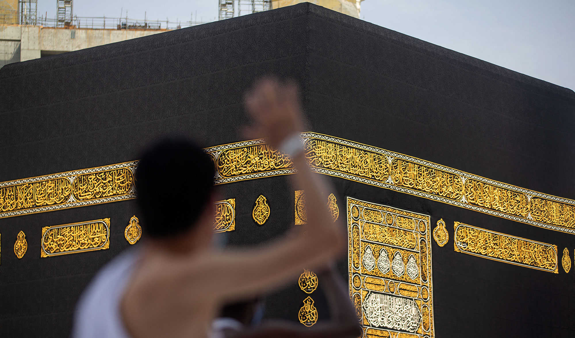 Pilgrims circumambulating around the Kaaba at the Grand mosque in Makkah, Saudi Arabia, on July 31, 2020. (Saudi Ministry of Media via AFP)