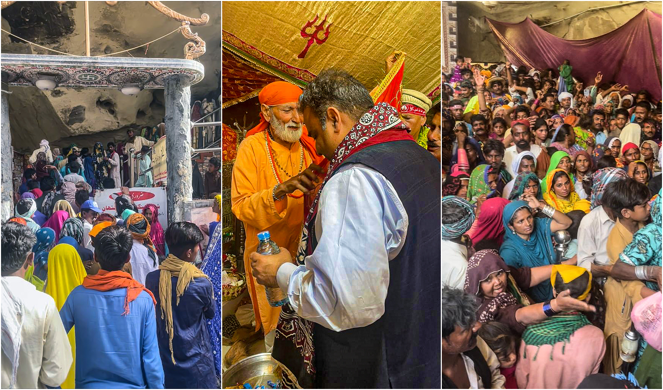 Devotees visit the Hinglaj Mata temple, off Makran Coastal Highway in Balochistan, Pakistan on March 25, 2020. (Photo courtesy: Senator Denesh Kumar Palyani)
