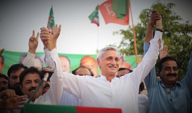 Jahangir Tareen, dissident member of Pakistani Prime Minister Imran Khan’s ruling Pakistan Tehreek-e-Insaf (PTI) poses for a picture during PTI's election campaign in southern Punjab on July 23, 2018. (Jahangir Tareen Twitter/FILE)