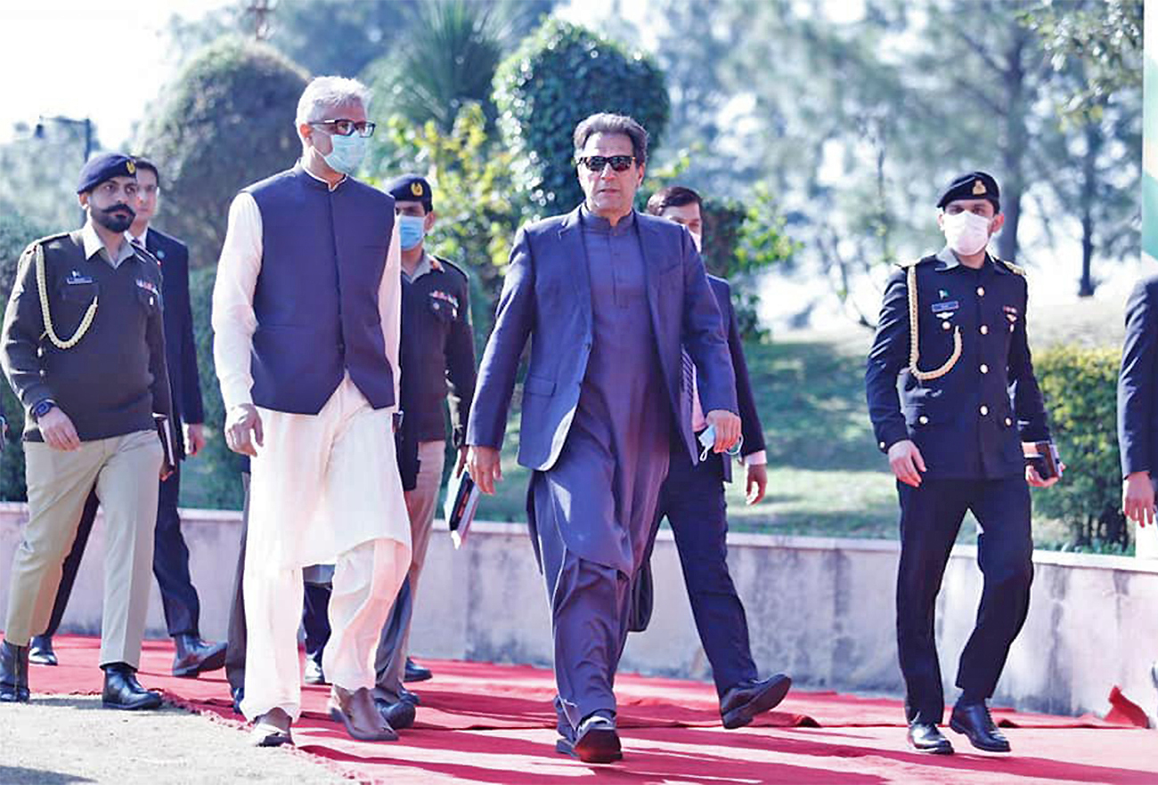 Pakistan Prime Minister Imran Khan arrives at an event in Islamabad, Pakistan, on January 26, 2022. (Photo courtesy PTI Official)