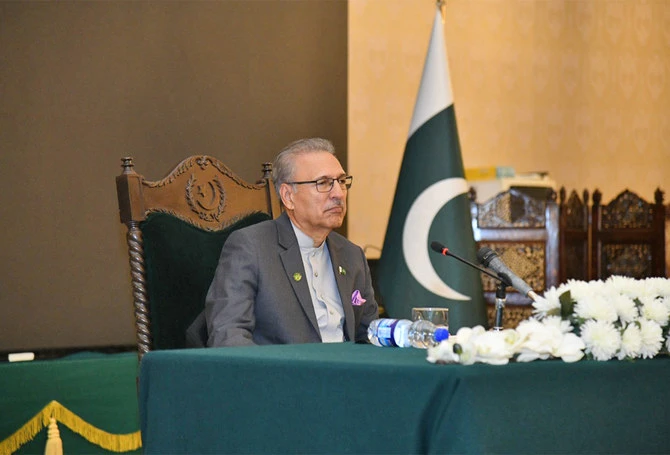Pakistan's President Dr. Arif Alvi attends a gathering at the Parliament House in Islamabad, Pakistan, on January 05, 2022. (Photo courtesy: @PresOfPakistan/Twitter)