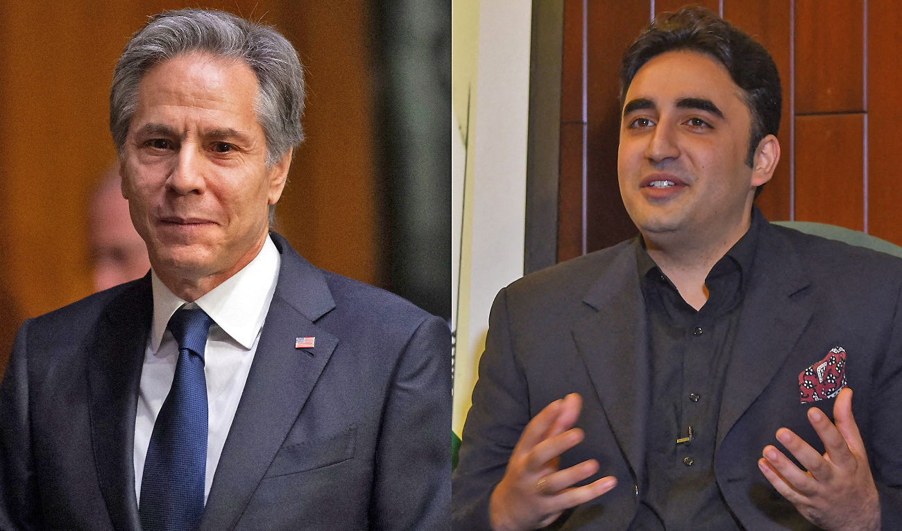 The collage of photos shows US Secretary of State Antony Blinken (left) and Pakistan's foreign minister Bilawal Bhutto-Zardari. (Photo courtesy: AFP)