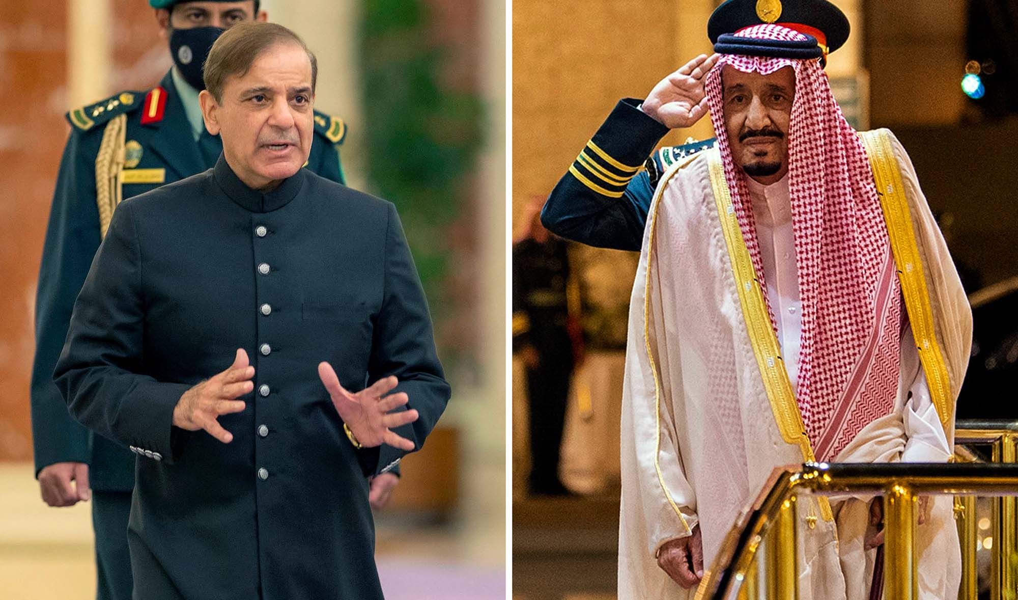 The combination of file photos shows Pakistan Prime Minister Imran Khan, left, and Saudi Arabia's King Salman. (AFP photos)
