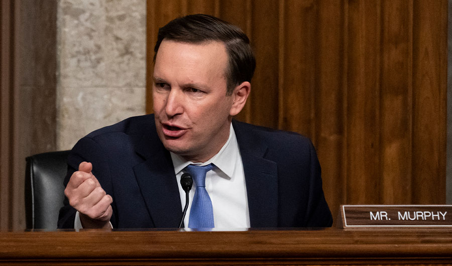 Senator Chris Murphy (D-CT), speaks at the US Capitol in Washington, DC on December 7, 2021. (AFP/FILE)