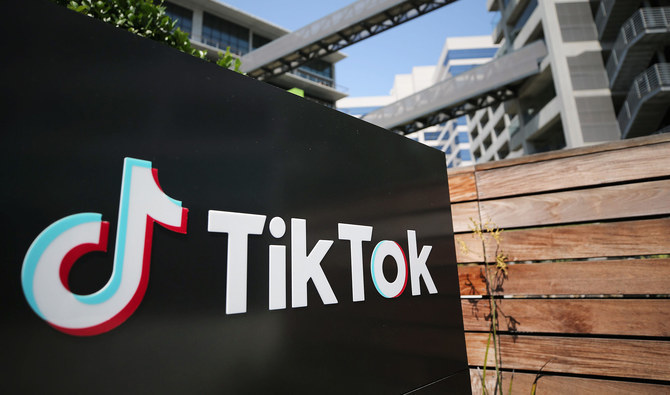 TikTok logo is displayed outside its office in Culver City, California on Aug. 27, 2020. (AFP/FILE)