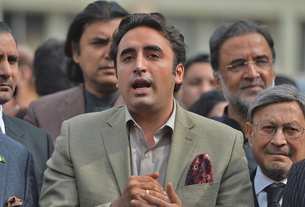 Pakistan's foreign minister Bilawal Bhutto-Zardari speaks to the media in Islamabad, Pakistan, on February 13, 2020. (AFP/File)