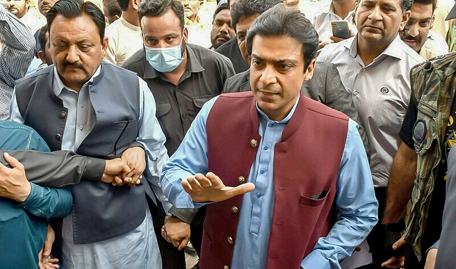 This file photo shows Punjab Chief Minister Hamza Shahbaz arriving at the Punjab Assembly in Lahore on April 4, 2022. (Photo courtesy: social media)