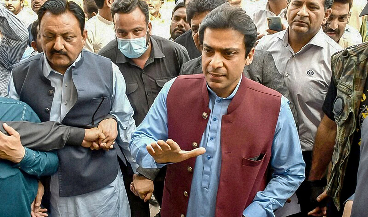 This file photo shows Punjab Chief Minister Hamza Shahbaz arriving at the Punjab Assembly in Lahore on April 4, 2022. (Photo courtesy: social media)