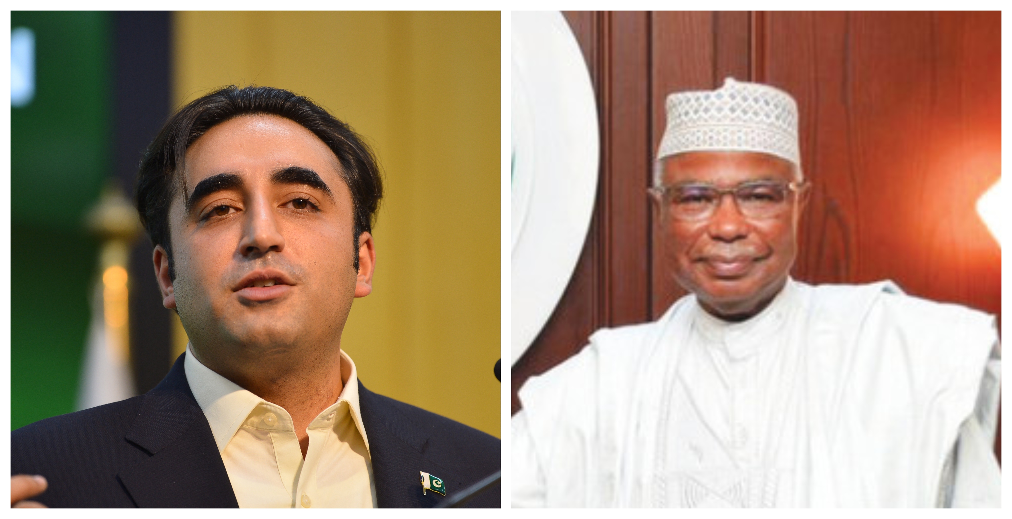 This combination of photos shows Pakistan Finance Minister Bilawal Bhutto-Zardari (L) and Chief of Organization of Islamic Cooperation Hissein Brahim Taha. (AFP & SPA)