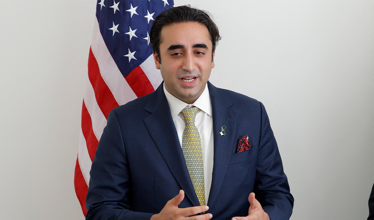Pakistani Foreign Minister Bilawal Bhutto Zardari speaks as media as he meets with US Secretary of State Antony Blinken (not pictured) in New York, US, on May 18, 2022. (AFP/File)