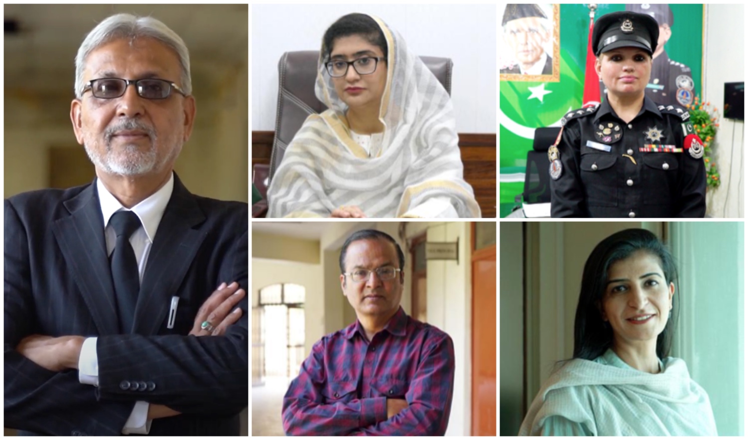 This collage shows the Pakistani winners of Integrity Icon, a global awards campaign run by Accountability Lab to celebrate honest civil servants. (Photos courtesy: Accountability Lab)