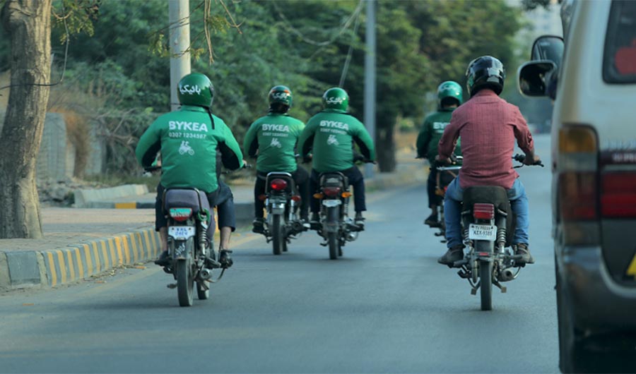This undated picture shows riders of Bykea, a Pakistani ride-sharing and on-demand delivery platform. (Social Media)