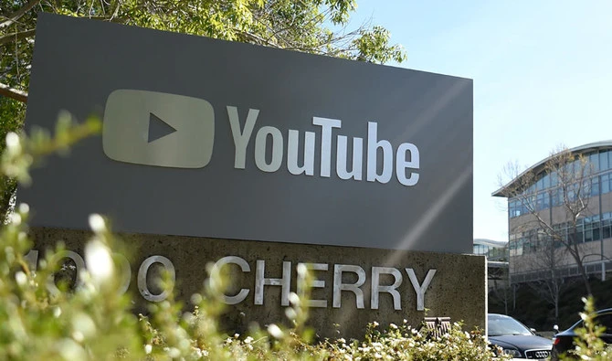 A YouTube sign is seen at YouTube's corporate headquarters during an active shooter situation in California, US, on April 03, 2018. (AFP/File)