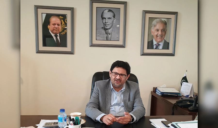 Pakistan's Federal Minister for Finance and Revenue Miftah Ismail speaks during an interview with Reuters at his office, in Islamabad, Pakistan June 11, 2022. (REUTERS)