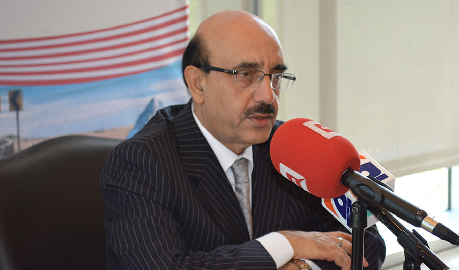 In this file photo, Pakistan's ambassador to the US addressing a session in Washington DC on 09 May 2018. (Pakistan Embassy US)