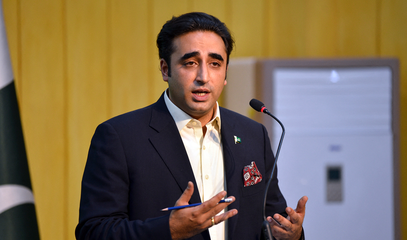 Pakistan's Foreign Minister Bilawal Bhutto Zardari speaks during a press conference at the Foreign Ministry in Islamabad, Pakistan on June 7, 2022. (AFP/File)