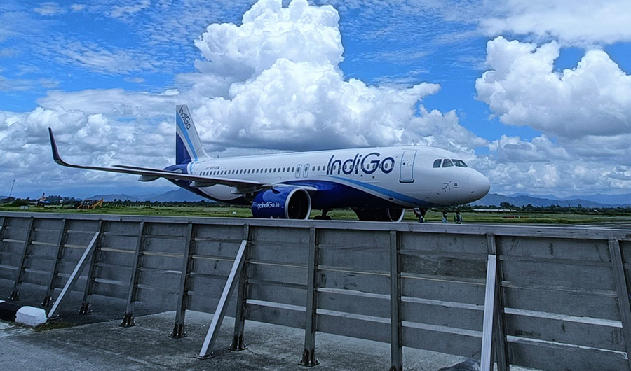 India’s biggest airline, IndiGo lands on Imphal Airport on July 10, 2022. (Photo courtesy: @IndiGo6E)
