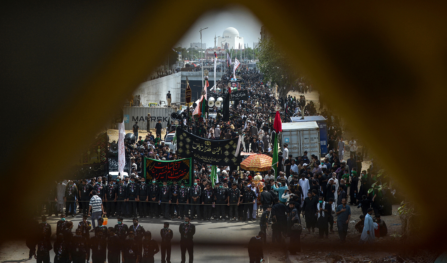 Shiite Muslims march for an Ashura procession during the month of Muharram in Karachi, Pakistan, on August 30, 2020. (AFP/File)