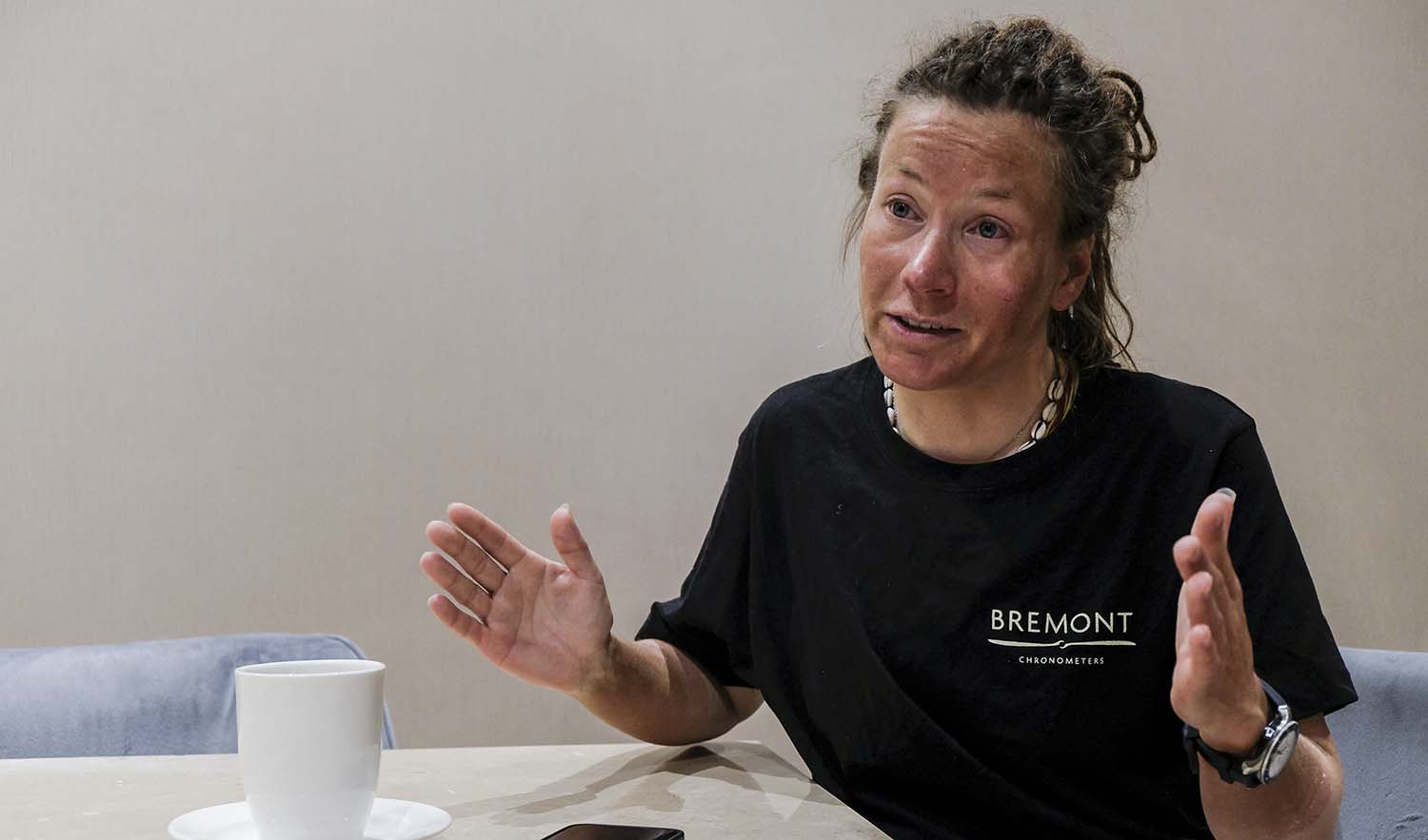 Norwegian mountaineer Kristin Harila speaks during an interview with AFP in Kathmandu, Nepal on May 30, 2022. (AFP/File)