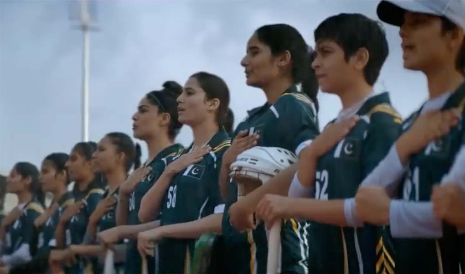 Screen grab taken from the video of Pakistan's national anthem sung by 125 singer on country's 76th Independence Day.