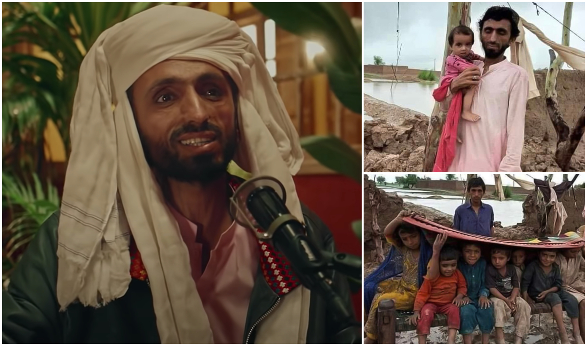 A collage of singer Abdul Wahab Bugti, who has lost his home in flash floods in Pakistan's southwestern Balochistan. (Courtesy: social media)