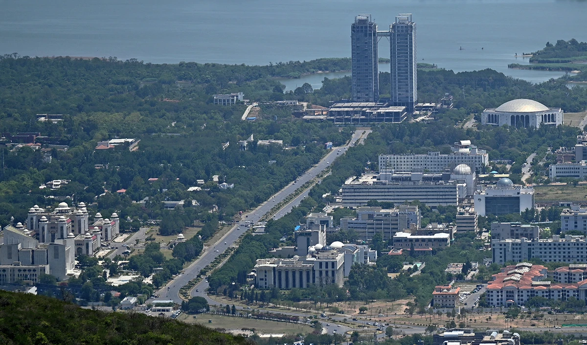 A general view taken from a hilltop shows the Pakistan's capital city Islamabad and its suburbs, on May 27, 2021. (AFP/File)