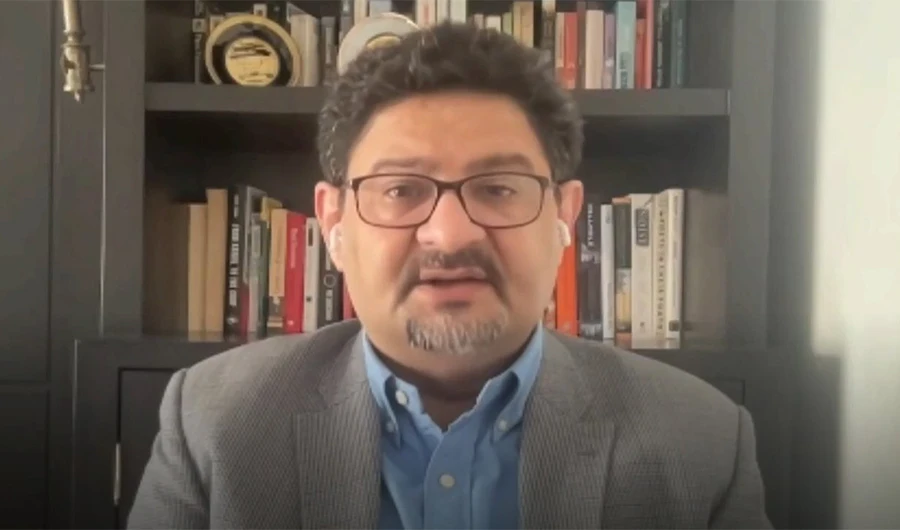 Pakistan's Finance Minister Miftah Ismail speaks during an interview with CNBC. (CNBC video screenshot)