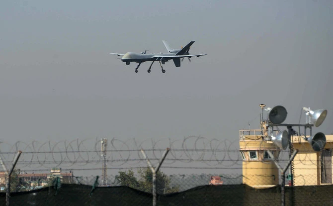 US drone aircraft lands at Afghanistan's Jalalabad Airport where a US C-130 military transport plane crashed in Jalalabad on October 2, 2015. (AFP/ File)