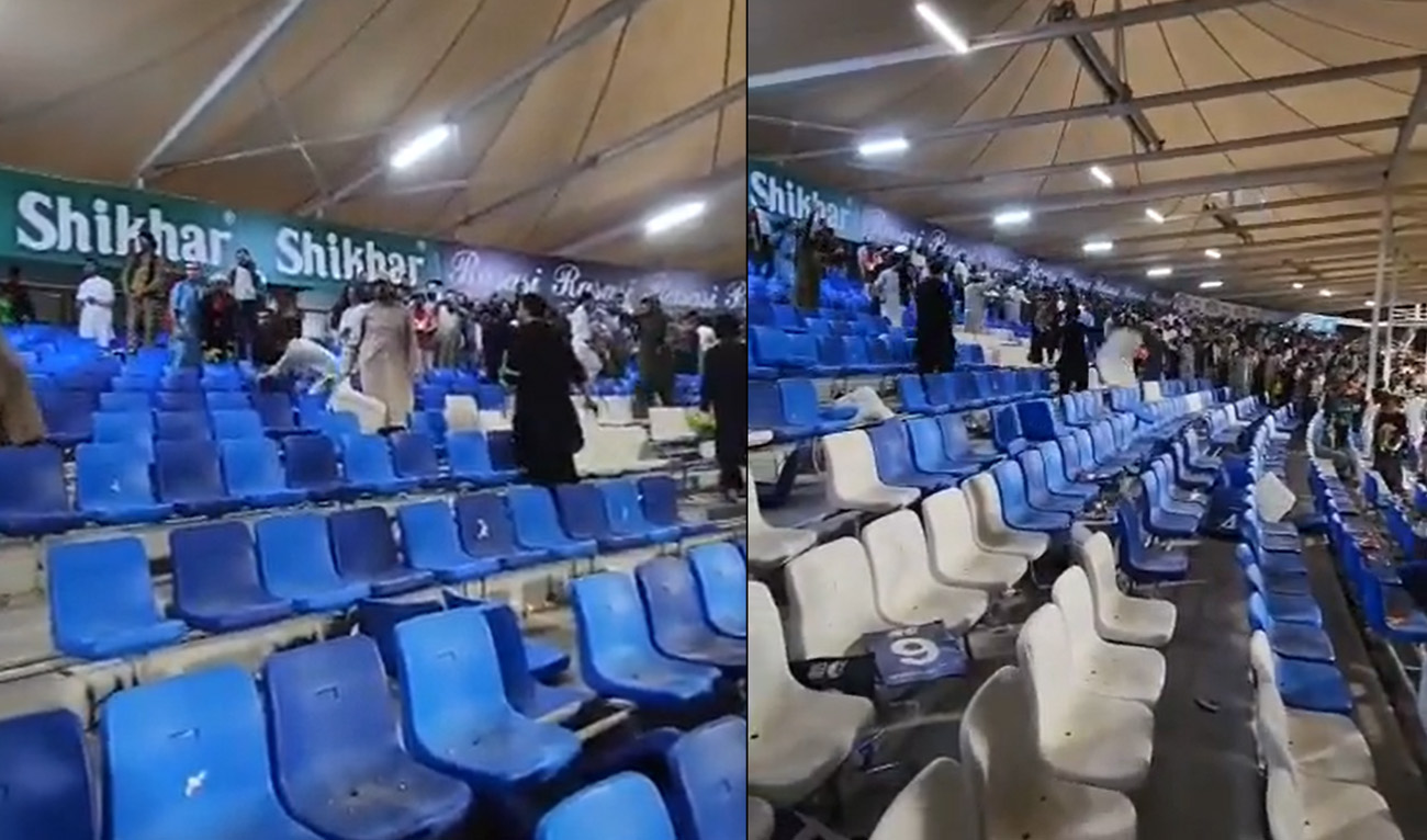 Afghanistan and Pakistan fans were seen angrily throwing chairs at each other inside the Sharjah stadium after the high-octane Asia Cup clash in UAE on September 7, 2022. (Social Media/ Screengrab)