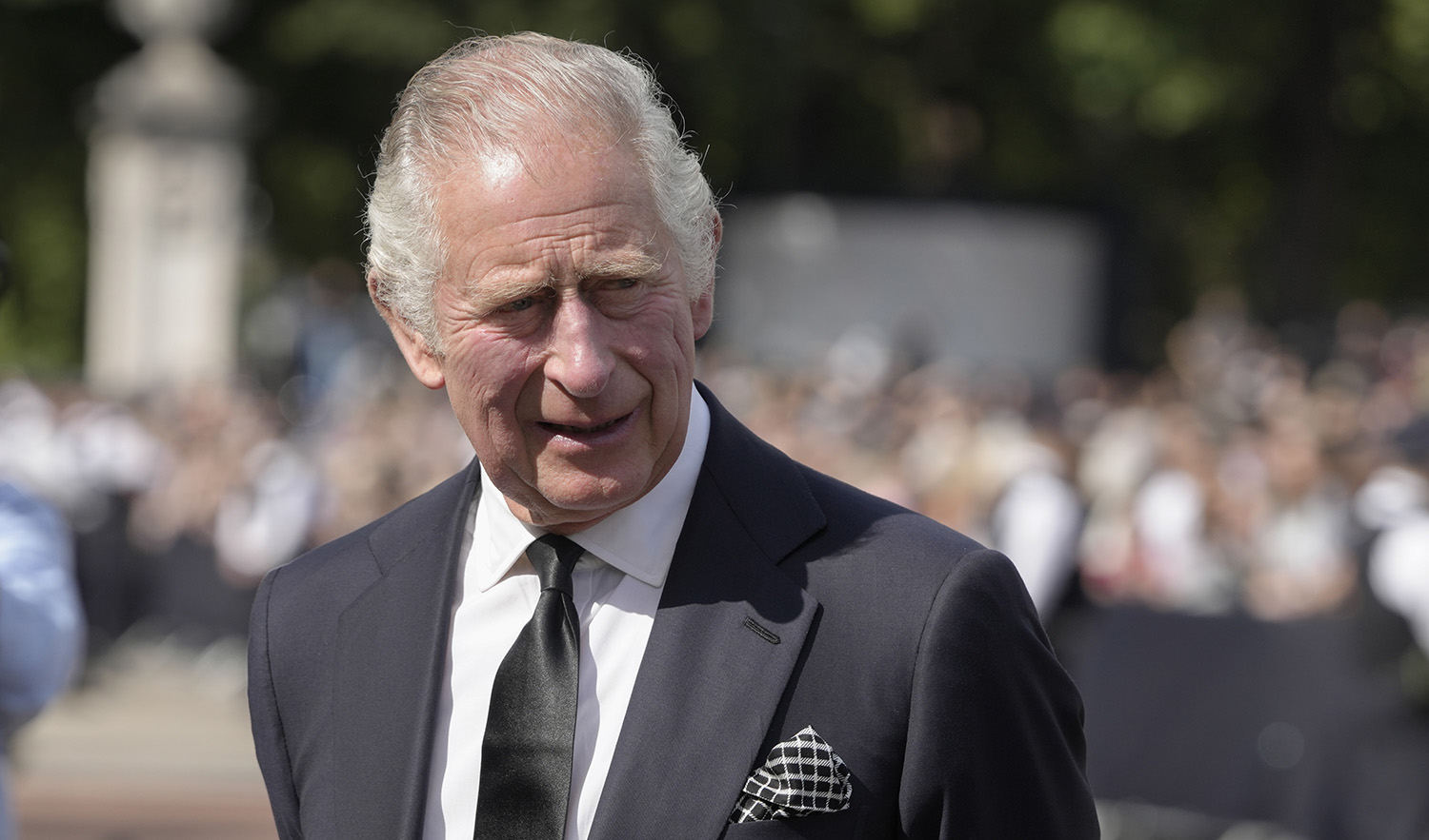 King Charles III arrives at Buckingham Palace in London, on September 9, 2022. (AP)