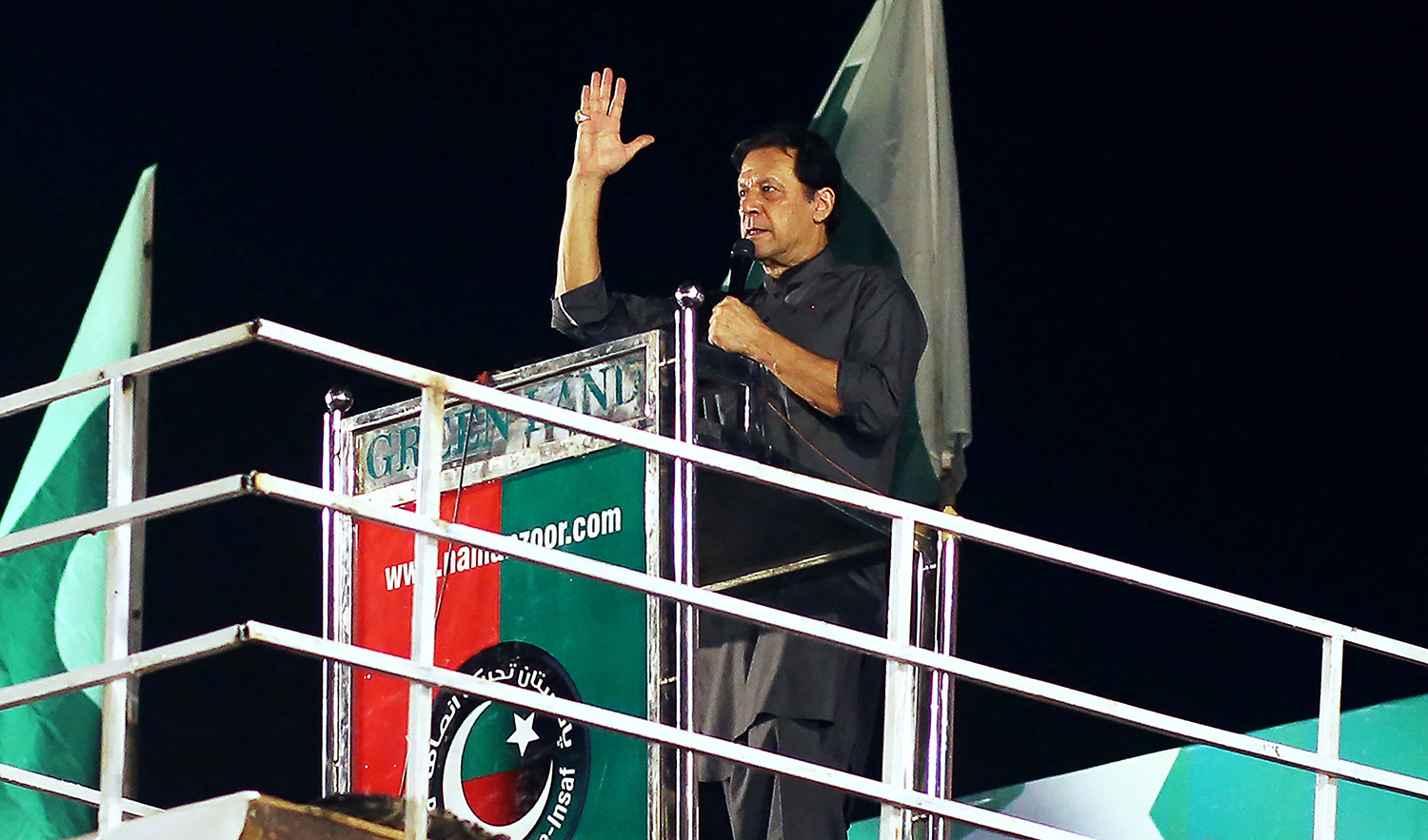 Former Pakistan's prime minister Imran Khan delivers a speech in a rally in Multan on September 8, 2022. (AFP/File)