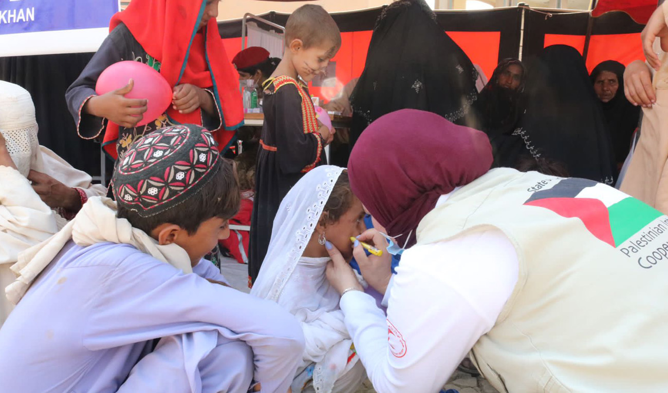 The 27-member Palestinian Disaster Response Team arrived to support the flood relief efforts in Pakistan on September 19, 2022. (Twitter/GovOfPakistan)