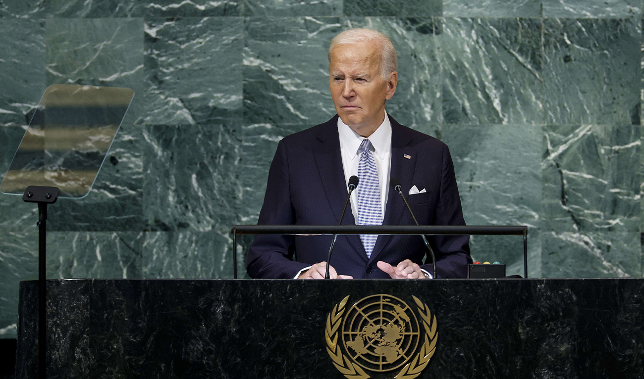 U.S. President Joe Biden speaks during the 77th session of the United Nations General Assembly (UNGA) at U.N. headquarters on September 21, 2022 in New York City, US. (AFP)