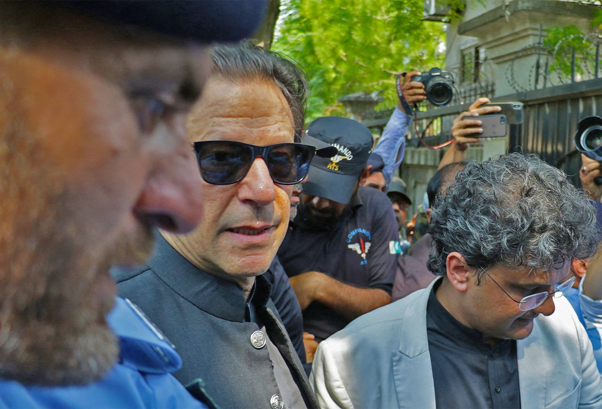Former Pakistan's prime minister Imran Khan (C) arrives in a court for a case hearing in Islamabad on September 8, 2022. (AFP/File)