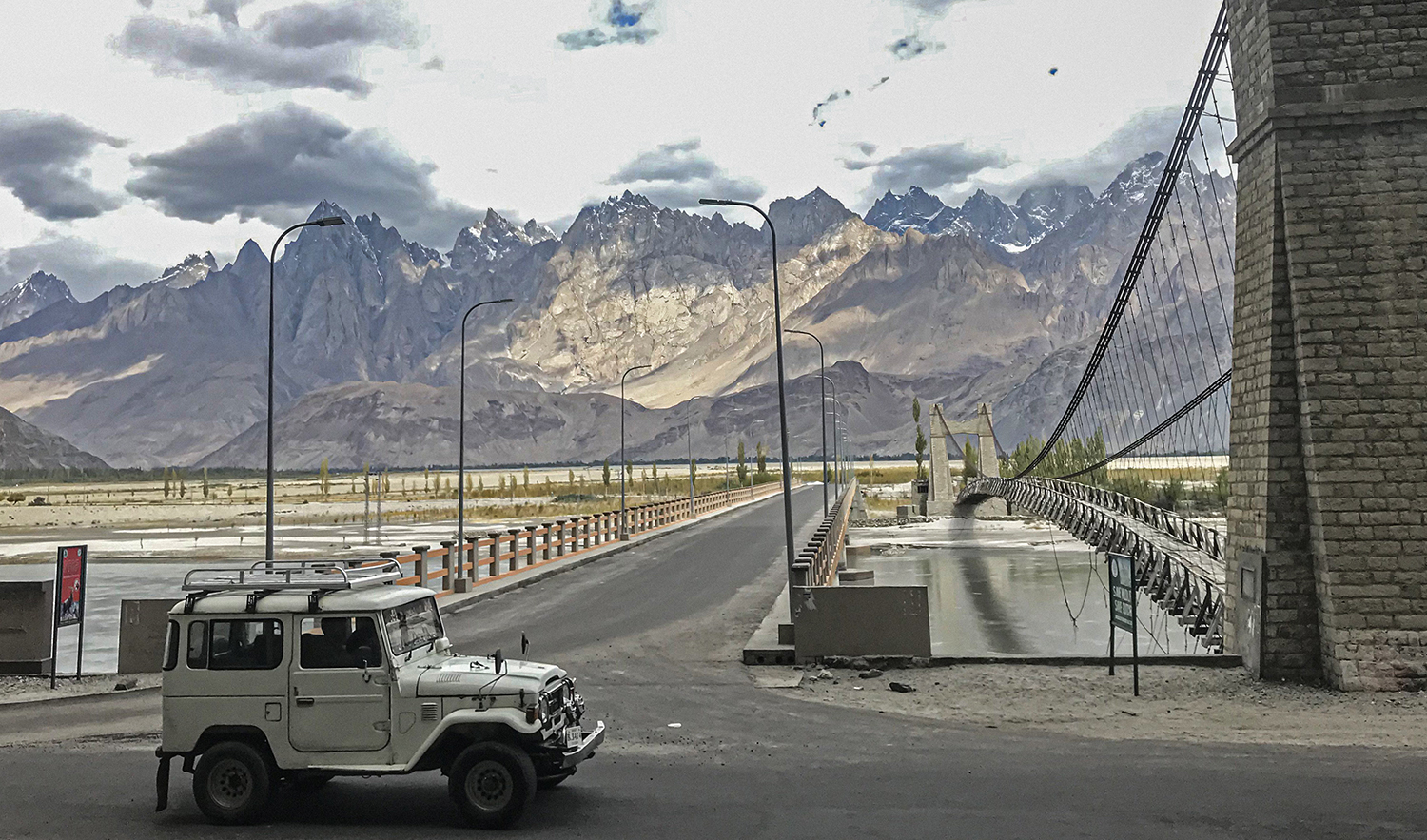 A view of the newly-constructed Saling RCC bridge located in Ghanche district of Gilgit-Baltistan, Pakistan on September 27, 2022. (AN photo)