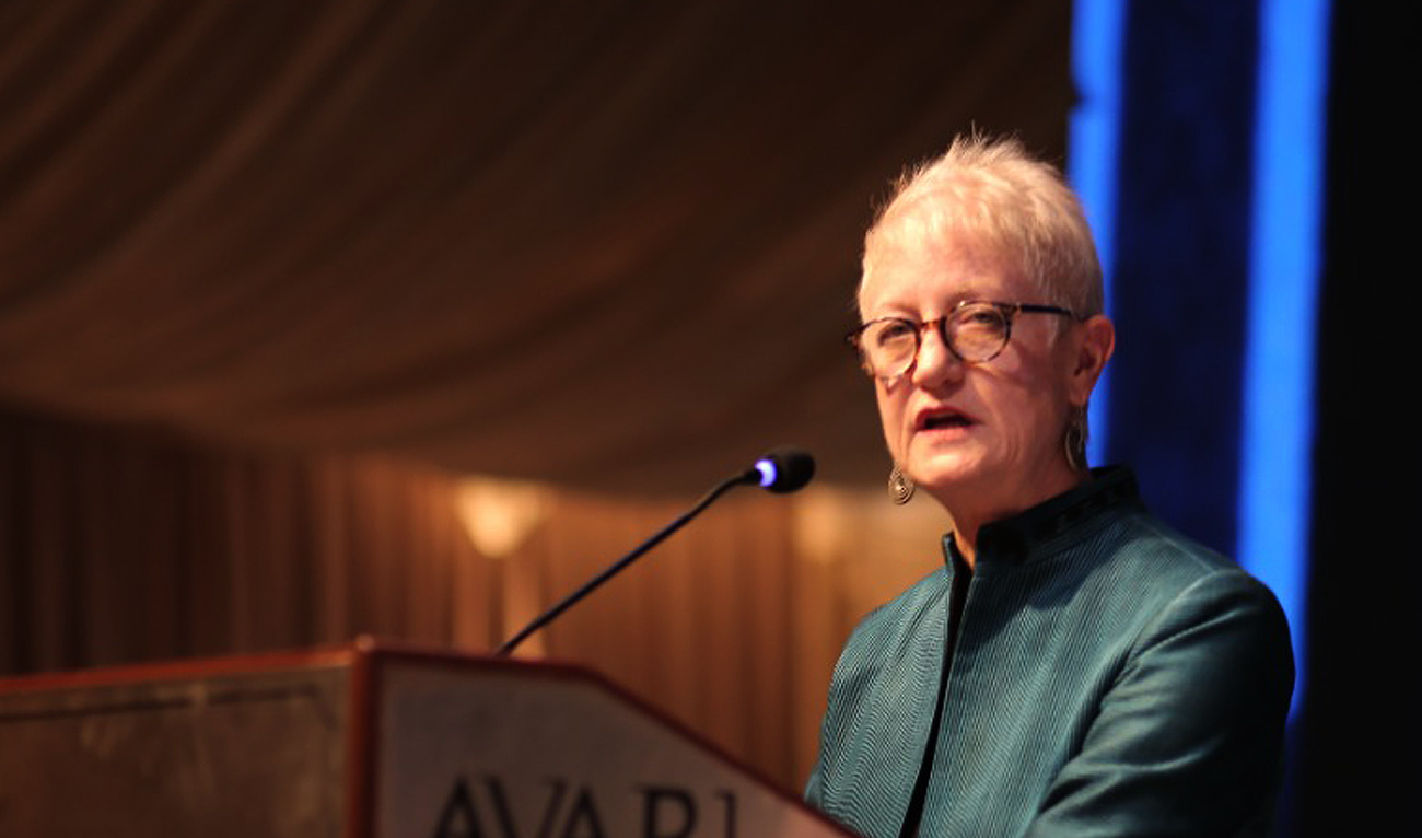 European Union Ambassador to Pakistan Dr Riina Kionka speaks during a conference in Lahore, Pakistan on October 22, 2022. (Twitter/EUPakistan)