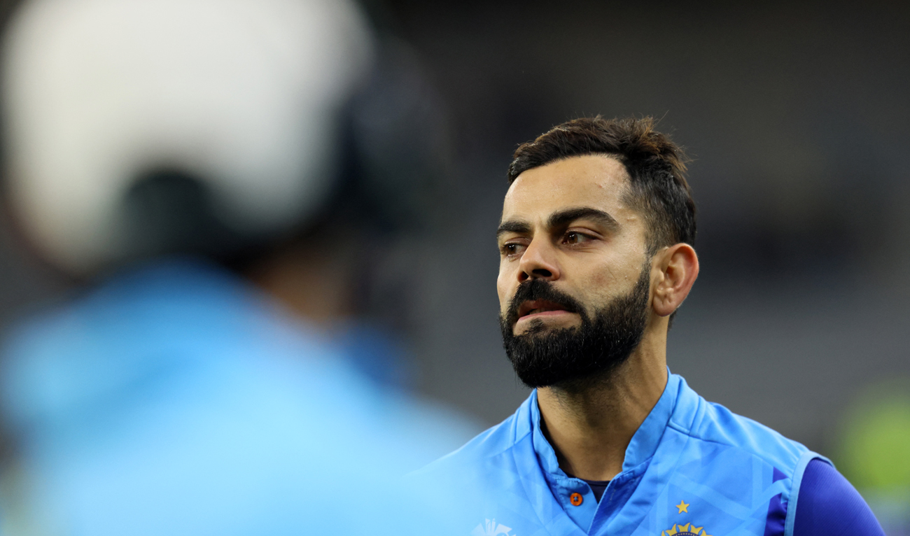 India's Virat Kohli gestures during the ICC men's Twenty20 World Cup 2022 cricket match between India and South Africa at the Perth Stadium in Perth on October 30, 2022. (AFP)
