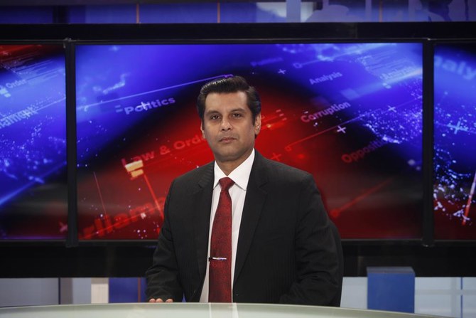 Senior Pakistani journalist Arshad Sharif poses for photograph prior to recoding an episode of his talk show at a studio, in Islamabad, Pakistan, Dec. 15, 2016. (AP/FILE)