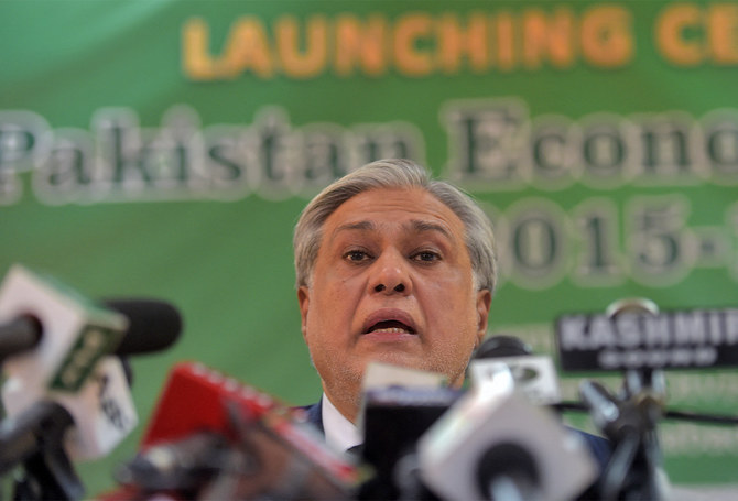 Pakistan's former finance minister Ishaq Dar is pictured in Islamabad, Pakistan, on June 2, 2016. (AFP/File)