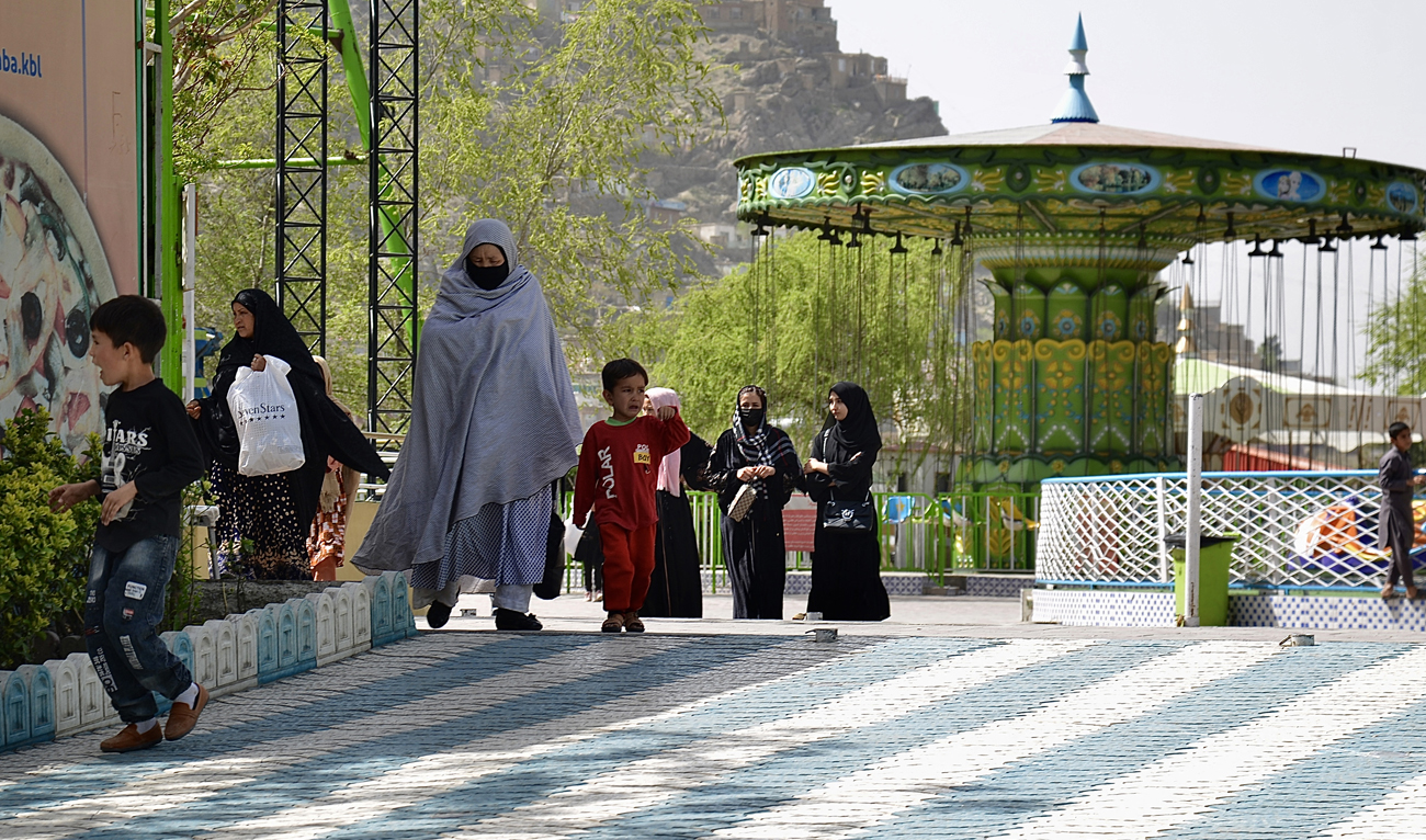 Afghan people visit an amusement park in Kabul on March 28, 2022. (Photo courtesy: AFP/File)