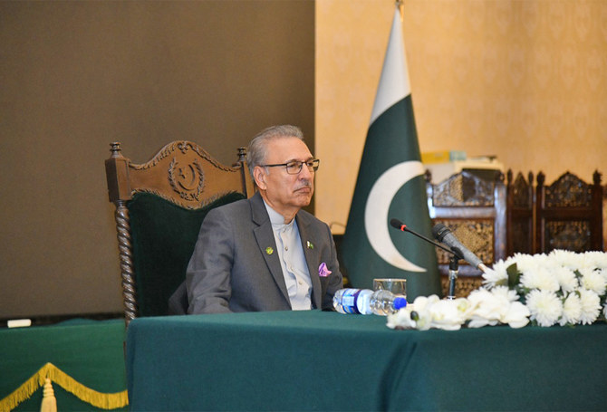 Pakistan's President Dr. Arif Alvi attends a gathering at the Parliament House in Islamabad, Pakistan, on January 05, 2022. (Photo courtesy: @PresOfPakistan/Twitter)