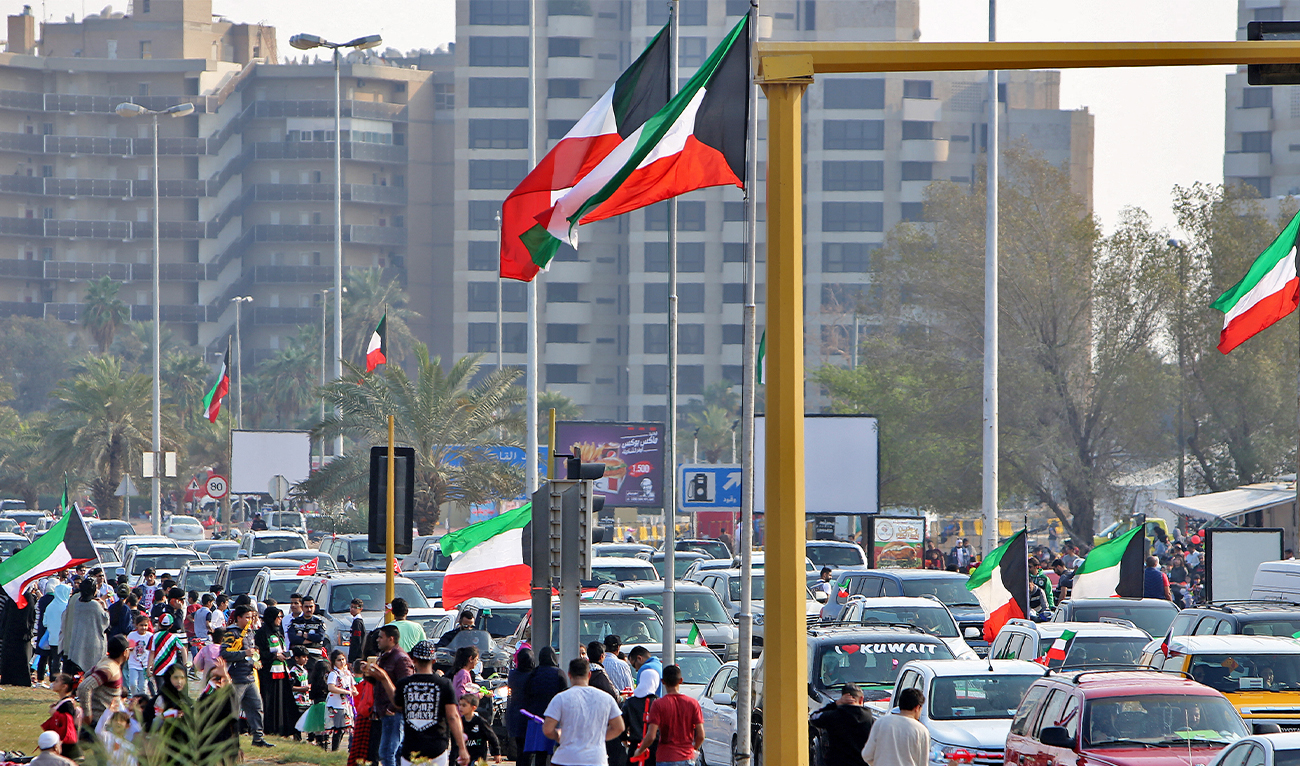 Kuwaiti flag flutters on a street in Kuwait City on February 25, 2018. (AFP/File)