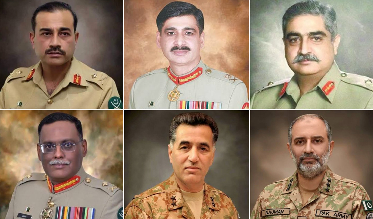 The collage of photos shows six senior generals who are being considered for Pakistan army chief's post. (Photo courtesy: ISPR)